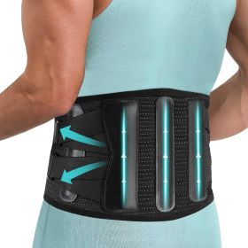 Back Brace For Lower Back Pain Relief, Lumbar Support Belt For Men And Women With 5 Lumbar Pads L