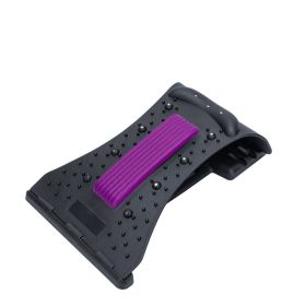 Home lumbar spine cervical support neck traction device (Option: Purple BlackA-Chinese)