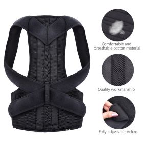 Adjustable Back Shoulder Posture Corrector Belt Clavicle Spine Support Reshape Your Body Upper and Lower Back Pain Relief Brace (Color: Black, size: XXL)