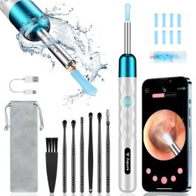 LED Lights Ear Wax Cleaner Ear Scope Removal Kit For iPhone Cleaner Tool Android Smart Phones 1920P FHD Wireless (Color: Ivory)