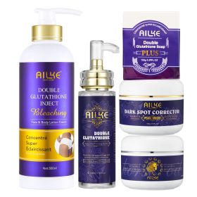 AILKE Double Glutathione & Vitamin C Skin Care Set, Brightening, Even Skin Tone, Smooth Skin, Women Beauty Cosmetics (Color: 5 in 1)