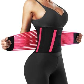 Waist Trainer Belt Elastic Slimming Body Shaper Fitness Belt Sport Girdle Workout Shapewear for Women Personal Health Care TK (Color: Rose Red, size: XL)