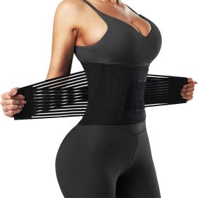 Waist Trainer Belt Elastic Slimming Body Shaper Fitness Belt Sport Girdle Workout Shapewear for Women Personal Health Care TK (Color: Black, size: L)