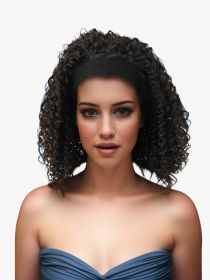 Especially Yours 16" Curly Headband Wig - Natural Spiral Curls, Bouncy Volume, Comfy Stretch Band, Runway Black (Color: chocolate brown)